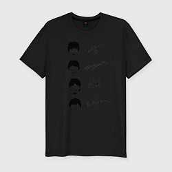 Футболка slim-fit The Beatles автографы, цвет: черный