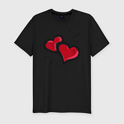 Мужская slim-футболка Hearts