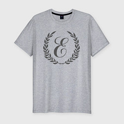 Мужская slim-футболка Монограмма с буквой Е