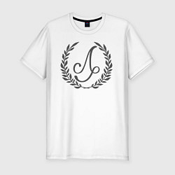 Мужская slim-футболка Монограмма с буквой Л