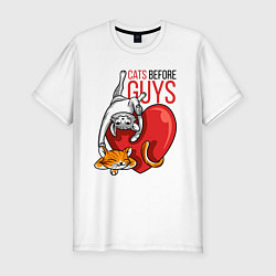 Мужская slim-футболка Cats before guys