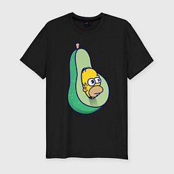 Мужская slim-футболка Гомер авокадо
