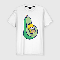 Мужская slim-футболка Гомер авокадо