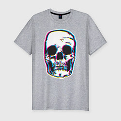 Футболка slim-fit Glitch Skull, цвет: меланж