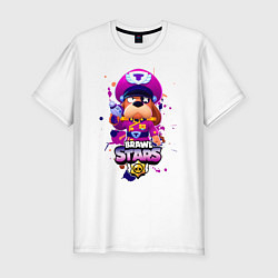 Футболка slim-fit Brawl Stars - Colonel Ruffs, цвет: белый