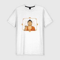 Мужская slim-футболка Дзен Будда