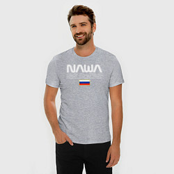 Футболка slim-fit NASA НАША WHITE, цвет: меланж — фото 2