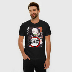 Футболка slim-fit DEMON SLAYER KIMETSU NO YAIBA КЛИНОК РАССЕКАЮЩИЙ Д, цвет: черный — фото 2