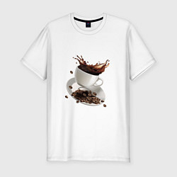 Мужская slim-футболка Кофеек