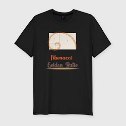 Футболка slim-fit Fibonacci Золотое сечение, цвет: черный