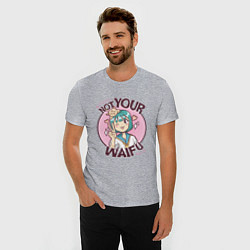 Футболка slim-fit Anime Not Your Waifu, цвет: меланж — фото 2