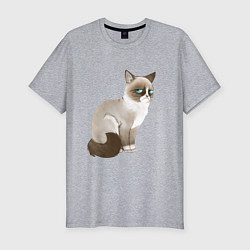 Мужская slim-футболка Grumpy Cat