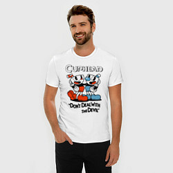 Футболка slim-fit Cuphead, Dont deal with devil, цвет: белый — фото 2