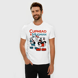 Футболка slim-fit Cuphead & Mugman, цвет: белый — фото 2