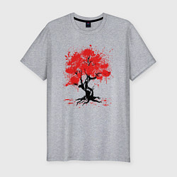 Футболка slim-fit САКУРА SAKURA ВИШНЯ, цвет: меланж