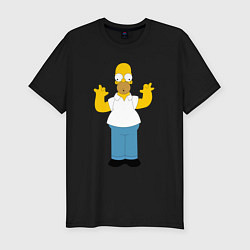 Мужская slim-футболка Гомер Симпсон