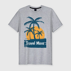 Футболка slim-fit Travel more, цвет: меланж