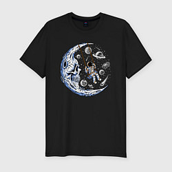 Мужская slim-футболка На луне