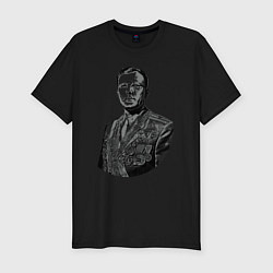 Футболка slim-fit Гагарин и медали, цвет: черный