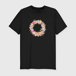 Мужская slim-футболка Цветочный Венок