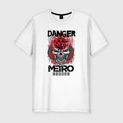 Мужская slim-футболка Metro death DANGER череп