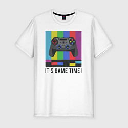 Футболка slim-fit ITS GAME TIME! ВРЕМЯ ИГРАТЬ, цвет: белый