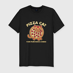 Мужская slim-футболка Pizza Cat