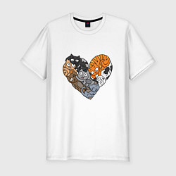 Мужская slim-футболка Cats Lover