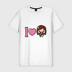 Мужская slim-футболка Я люблю Иисуса