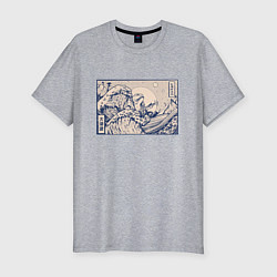 Мужская slim-футболка Японская лягушка Укиё-э