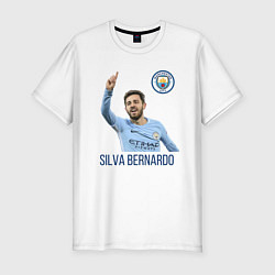 Мужская slim-футболка Silva Bernardo Манчестер Сити