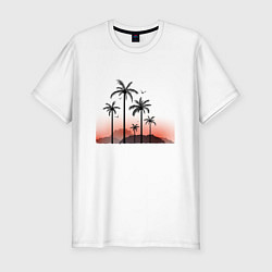 Футболка slim-fit Palm tree, цвет: белый