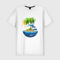 Мужская slim-футболка Морской мир