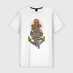 Мужская slim-футболка Sailor you my ancor Якорь