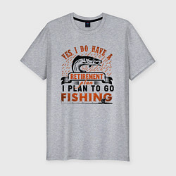 Мужская slim-футболка I plan to fishing