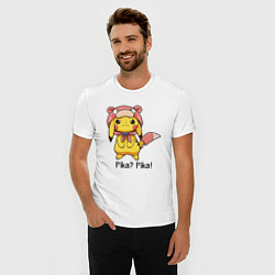 Футболка slim-fit Пикачу Pika? Pika!, цвет: белый — фото 2