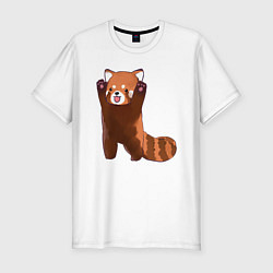 Мужская slim-футболка Нападение милой панды