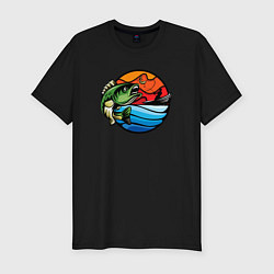 Мужская slim-футболка Рыбалка
