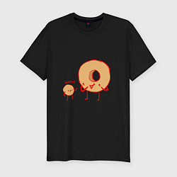 Мужская slim-футболка Пончики