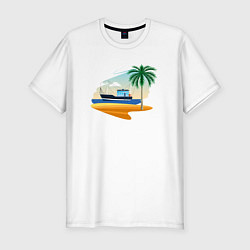 Футболка slim-fit Яхта и пляж, цвет: белый