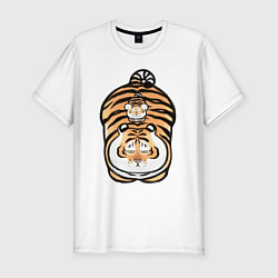 Мужская slim-футболка Семейка тигров