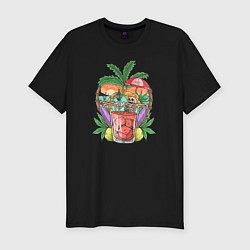 Мужская slim-футболка Летний коктейль