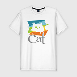 Футболка slim-fit My cat, цвет: белый