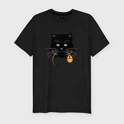 Мужская slim-футболка Кошка и мышка