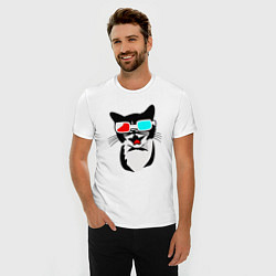 Футболка slim-fit 3D Cat, цвет: белый — фото 2