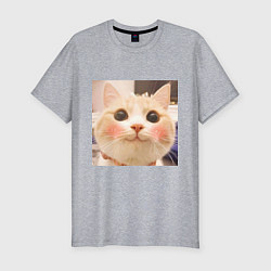 Мужская slim-футболка Мем про котов