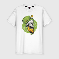 Мужская slim-футболка Череп в стиле Святого Патрика
