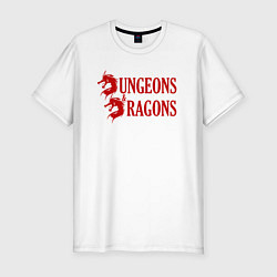 Мужская slim-футболка Dungeons and Dragons Драконы