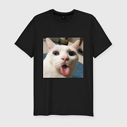Мужская slim-футболка Мем про кота