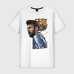 Футболка slim-fit Lionel Messi Barcelona Argentina Striker, цвет: белый